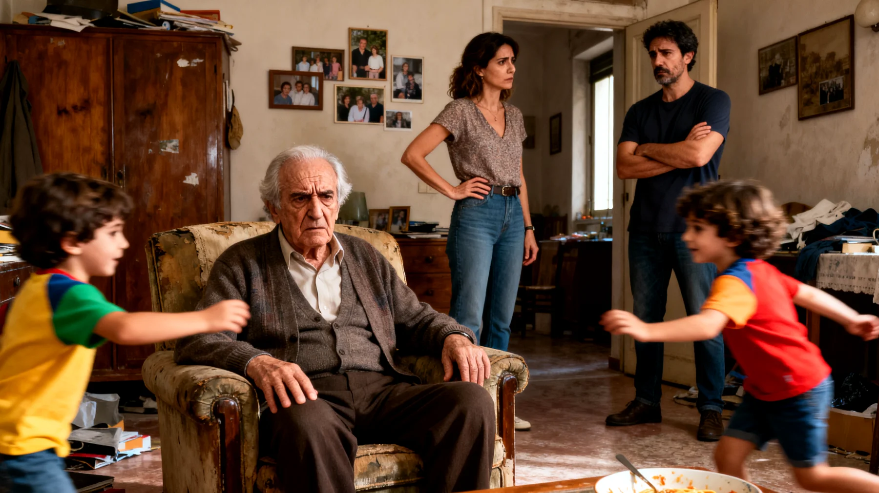 Il nonno fatica a stabilire regole chiare con i nipoti bambini e si trova spesso in conflitto con i genitori riguardo ai limiti da impostare durante il tempo trascorso insieme"