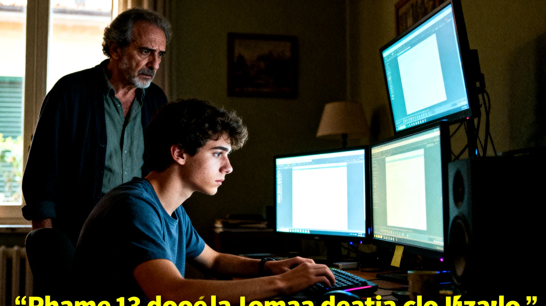 Un papà si trova in difficoltà nel gestire l'eccessivo uso di smartphone e videogiochi da parte del figlio giovane adulto, che trascorre la maggior parte del tempo libero davanti agli schermi, creando tensioni sul suo futuro lavorativo e sulla qualità della relazione padre-figlio"