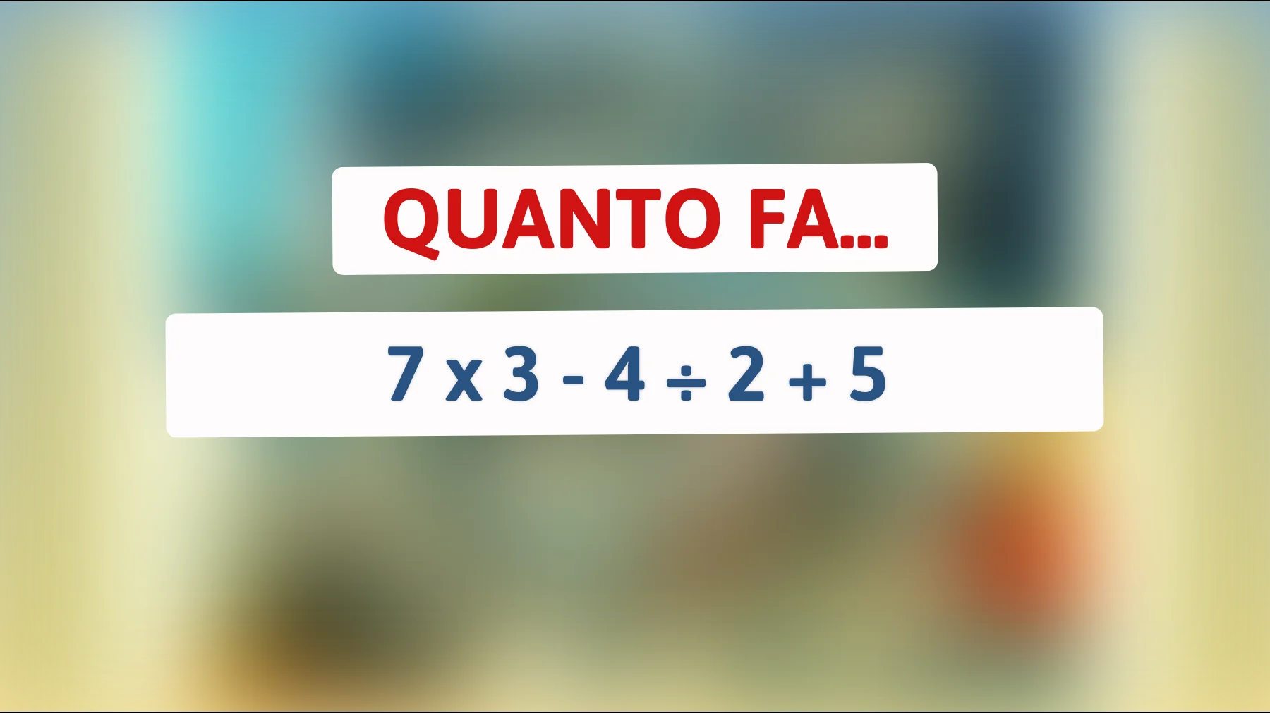 "Solo il 3% delle persone risolve questo enigma matematico: riesci a calcolare la risposta corretta?""