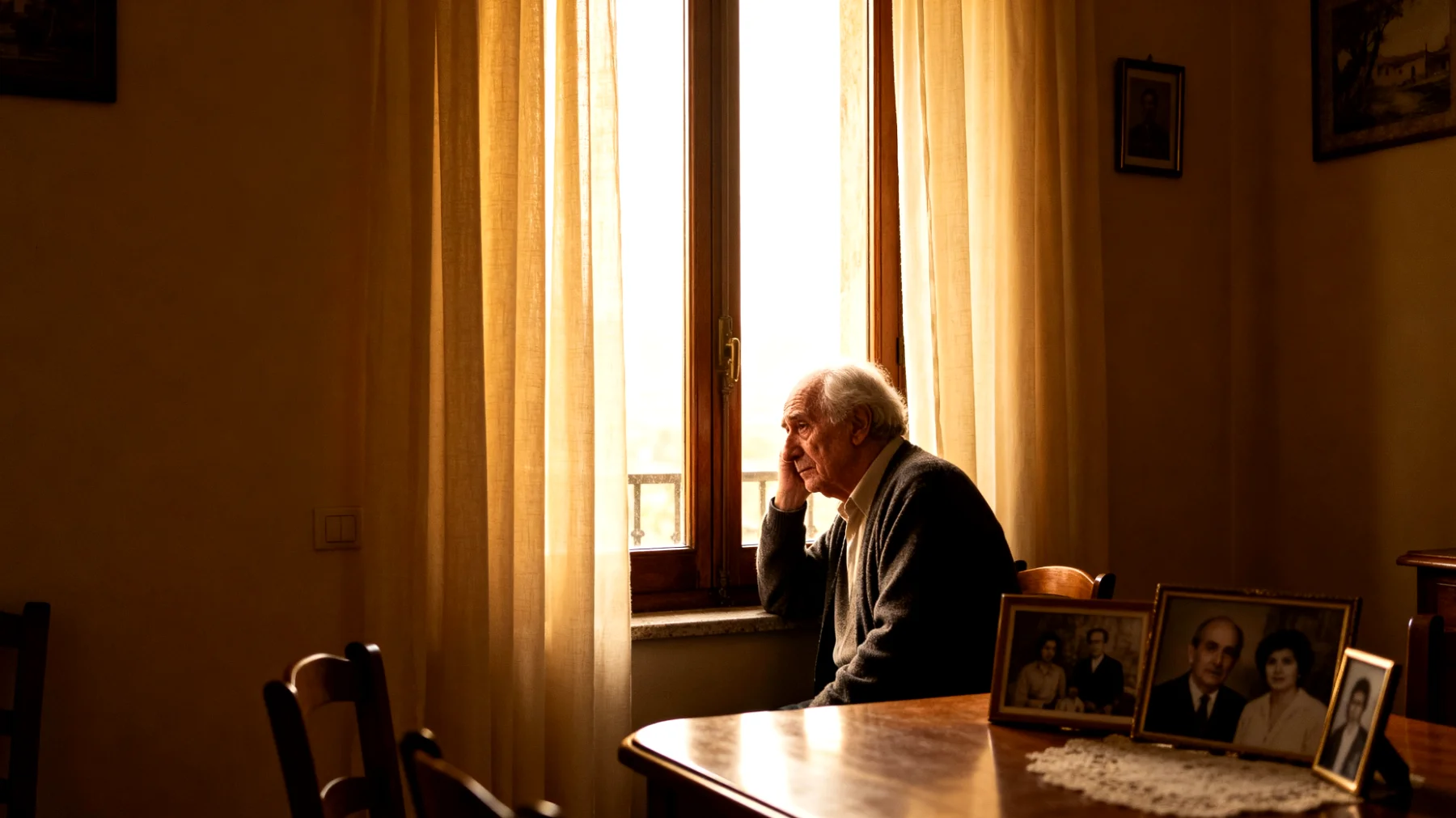 Nonno che teme di perdere il rapporto emotivo con i nipoti giovani adulti che stanno costruendo la propria vita indipendente, allontanandosi affettivamente e riducendo visite e contatti"
